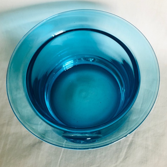 Vintage Dartington Glass Blue Daisy Bowl Frank Thrower 1960s - Picture 2 of 4